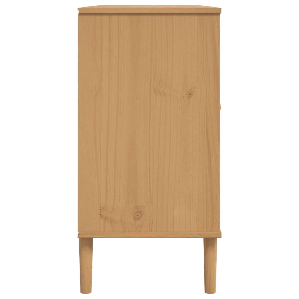 Buffet SENJA aspect rotin marron 112x40x80cm bois massif de pin - XIOS