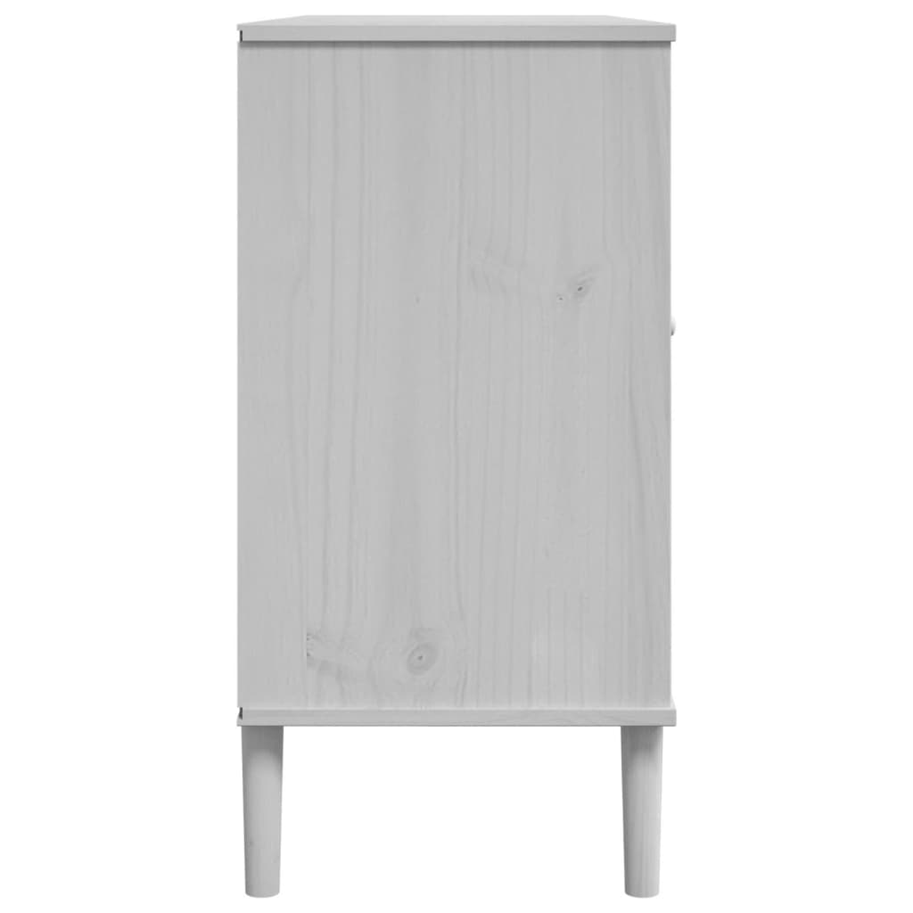 Buffet SENJA aspect rotin blanc 112x40x80cm bois massif de pin - XIOS