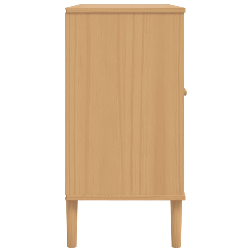 Buffet SENJA aspect rotin marron 112x40x80cm bois massif de pin - XIOS