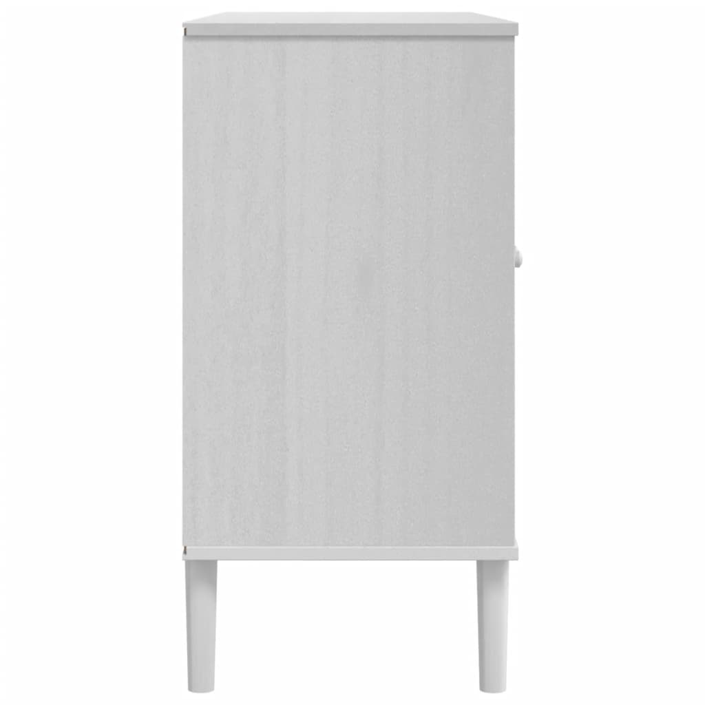 Buffet SENJA aspect rotin blanc 112x40x80cm bois massif de pin - XIOS