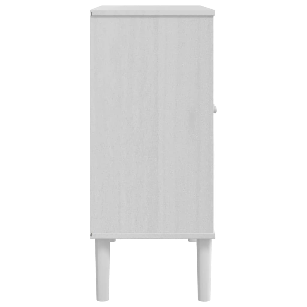 Buffet SENJA aspect rotin blanc 80x35x80 cm bois massif de pin - XIOS