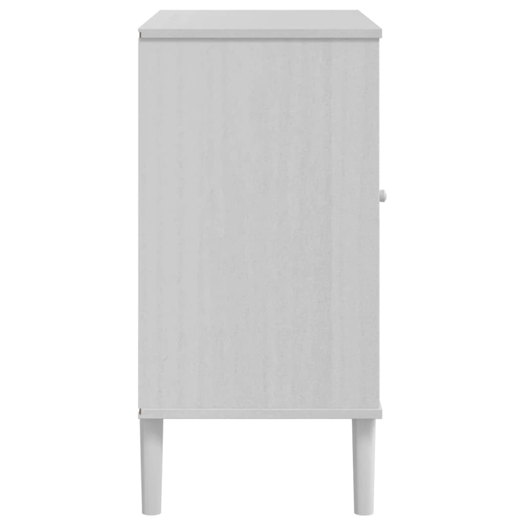 Buffet SENJA aspect rotin blanc 80x40x80 cm bois massif de pin - XIOS