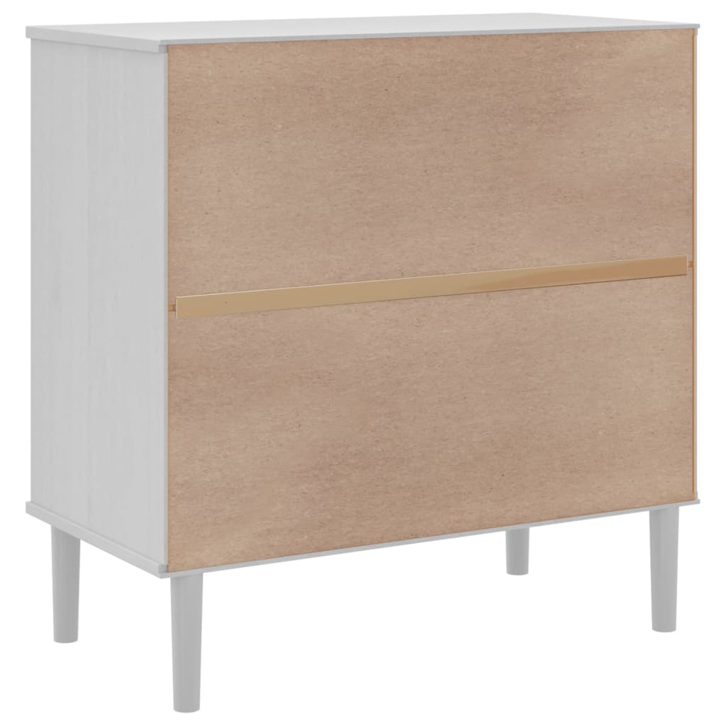Buffet SENJA aspect rotin blanc 80x40x80 cm bois massif de pin - XIOS