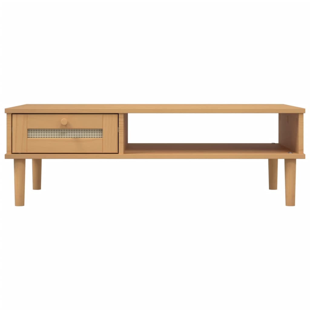 Table basse SENJA aspect rotin marron 100x55x33 cm bois massif Tables basses vidaXL