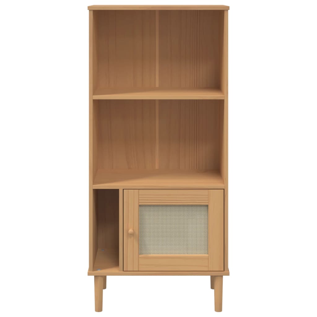 Bibliothèque SENJA aspect de rotin marron bois massif de pin - XIOS