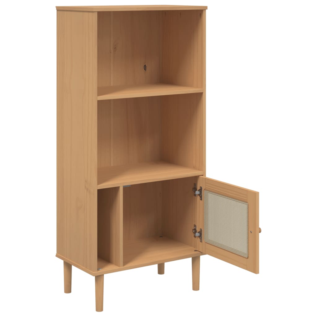 Bibliothèque SENJA aspect de rotin marron bois massif de pin - XIOS