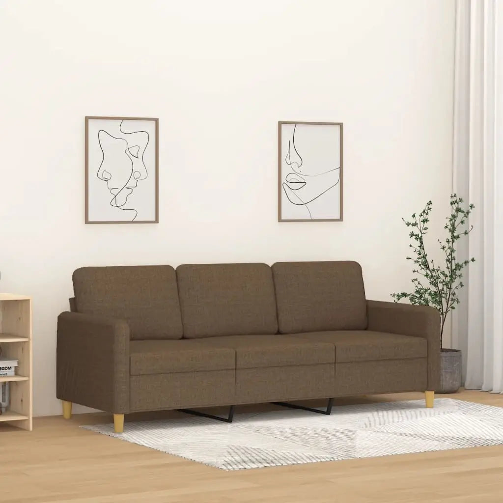 Canapé à 3 places Marron 180 cm Tissu - XIOS