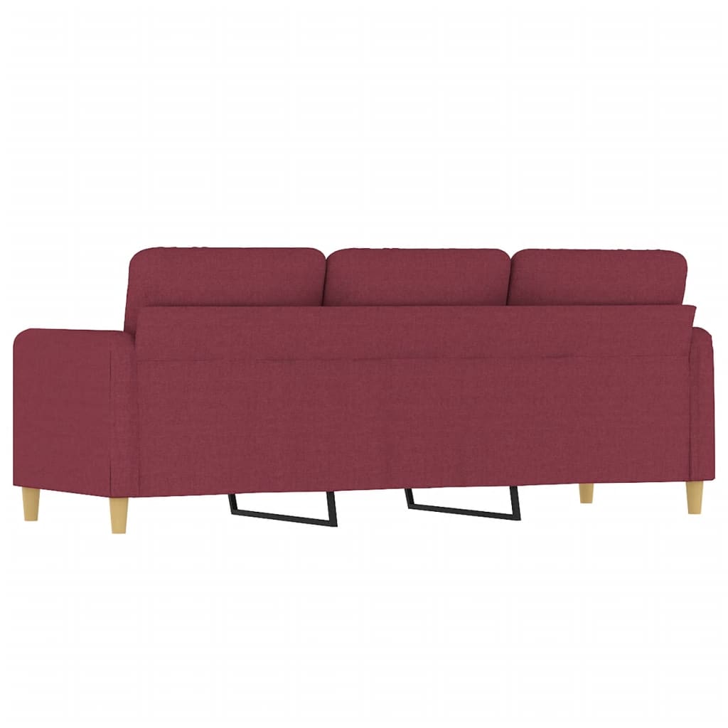 Canapé à 3 places Rouge bordeaux 180 cm Tissu - XIOS