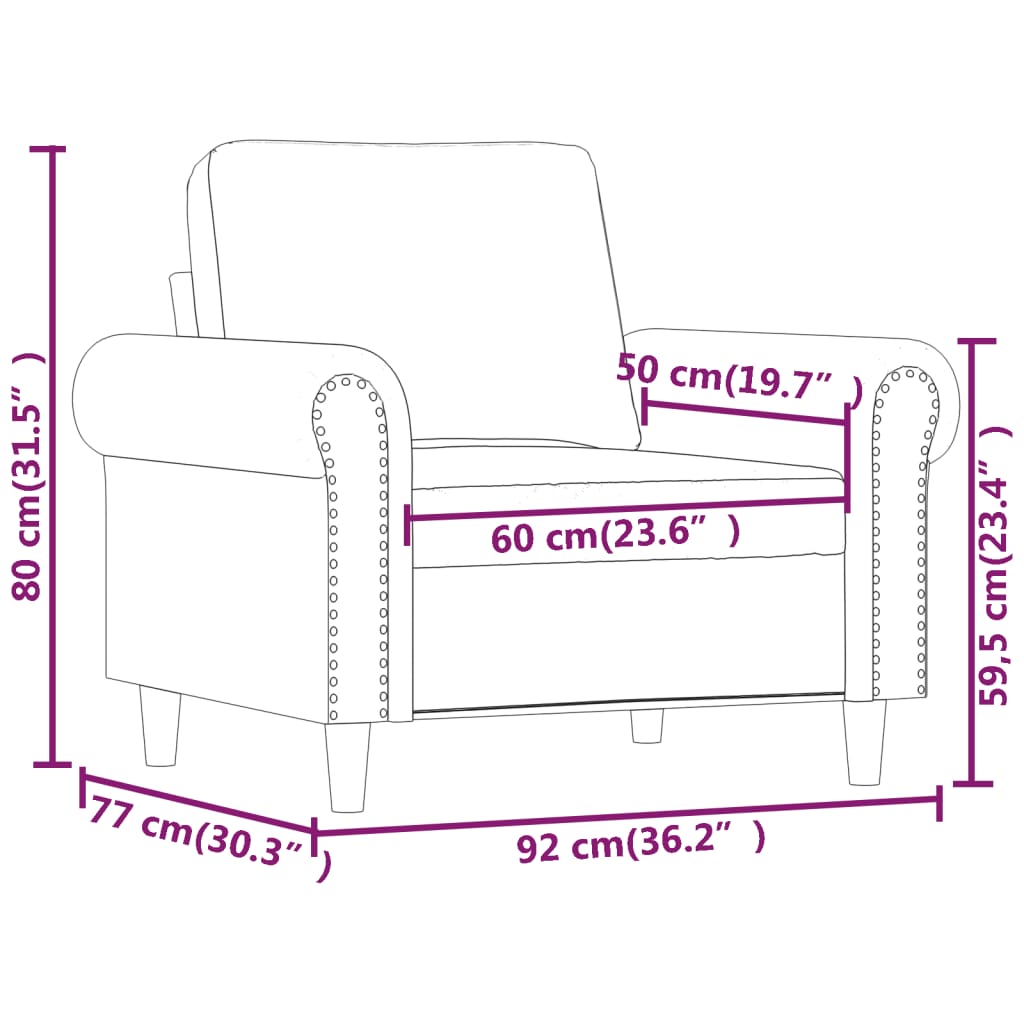 Fauteuil Noir 60 cm Similicuir - XIOS