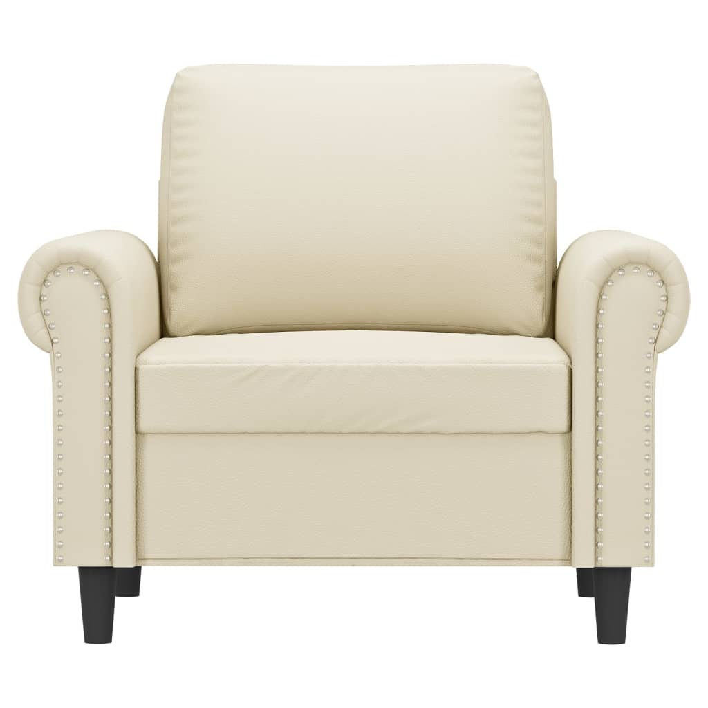 Fauteuil Crème 60 cm Similicuir - XIOS