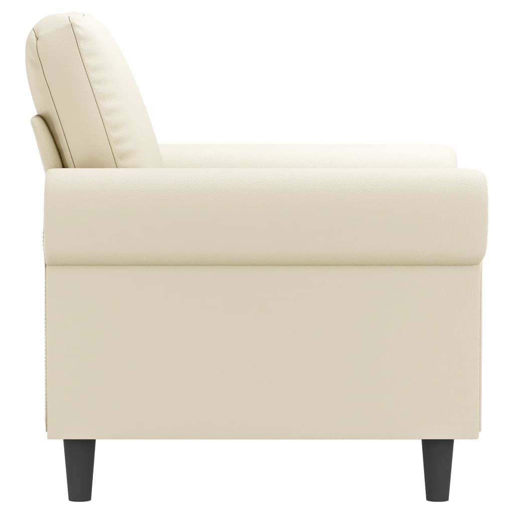 Fauteuil Crème 60 cm Similicuir - XIOS
