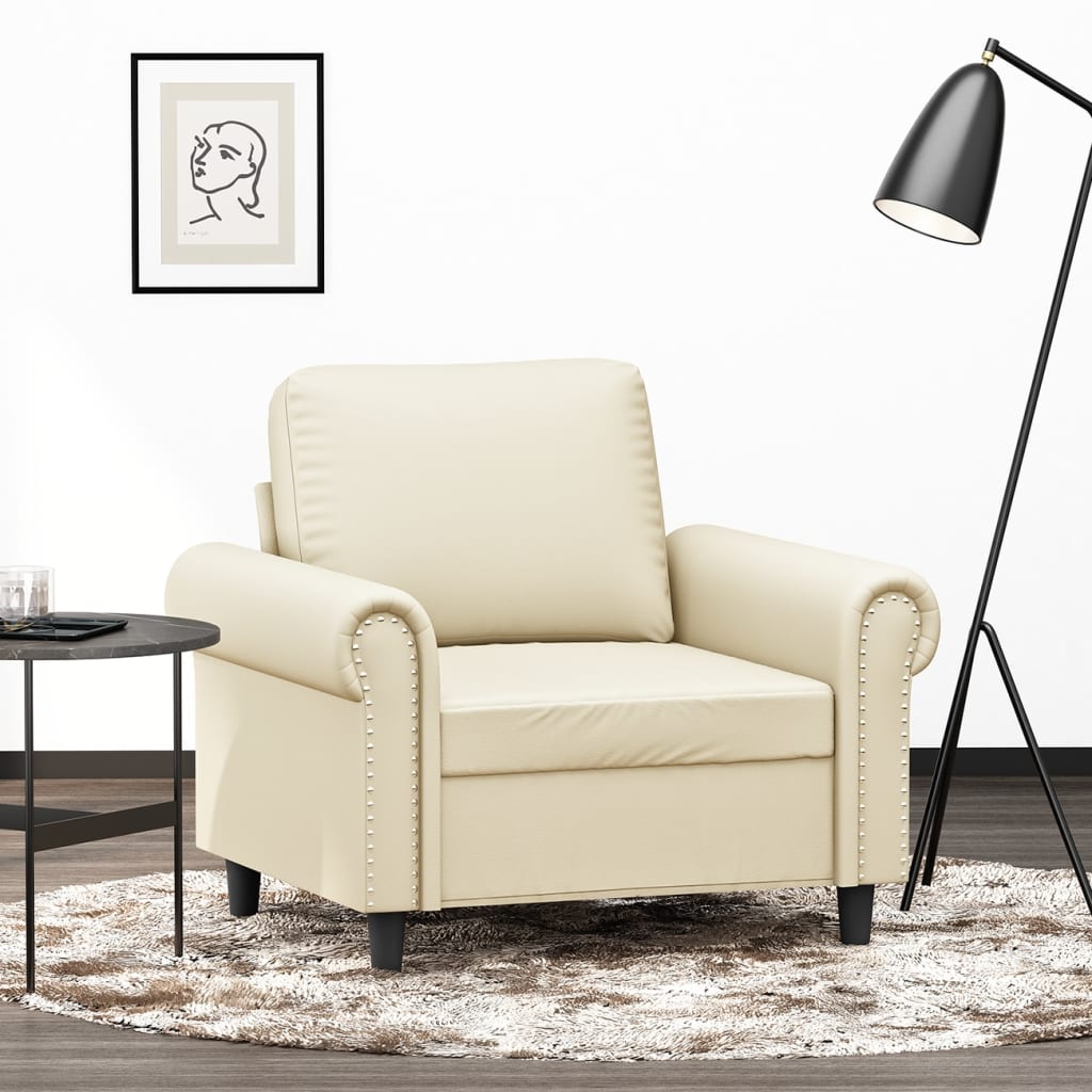 Fauteuil Crème 60 cm Similicuir - XIOS