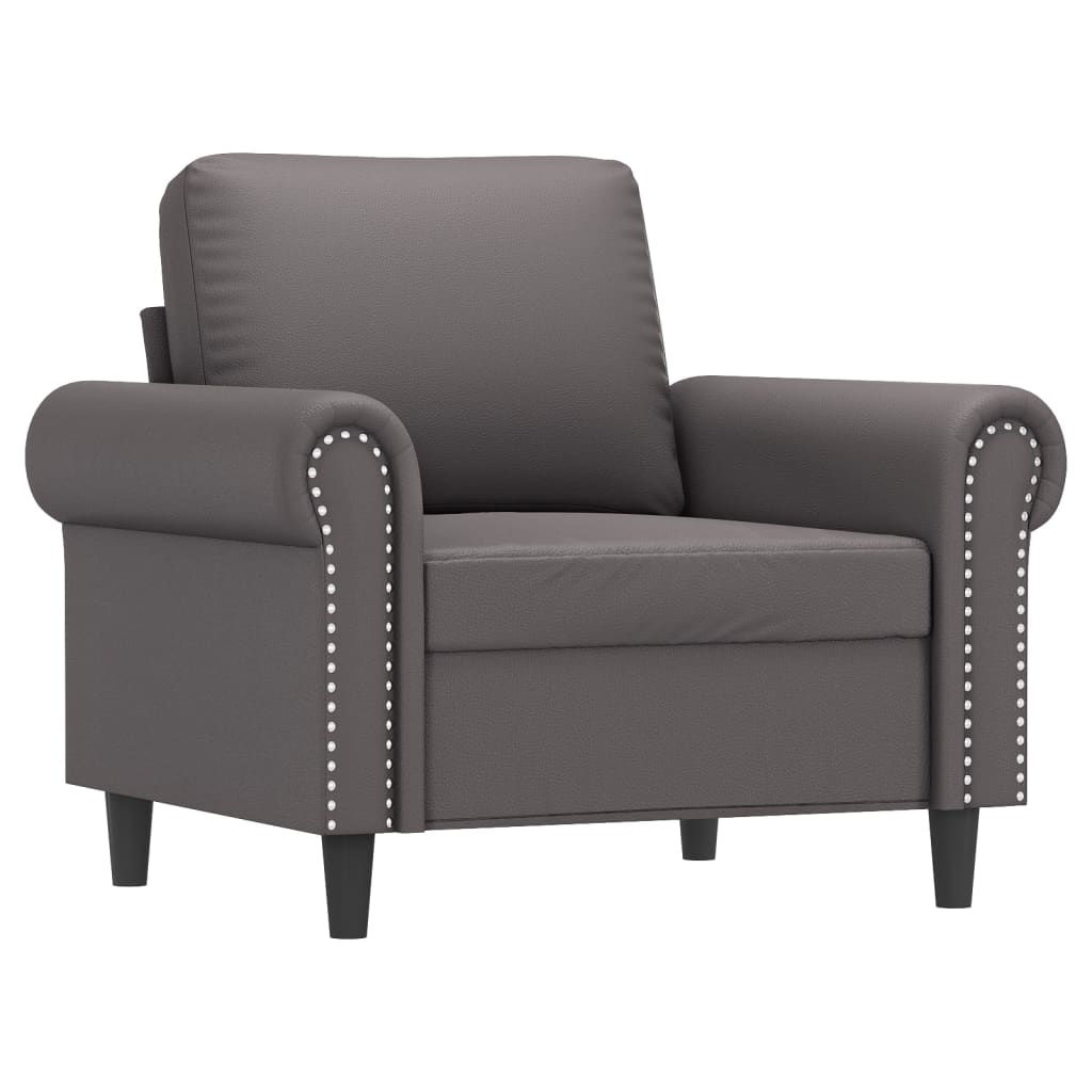 Fauteuil Gris 60 cm Similicuir - XIOS