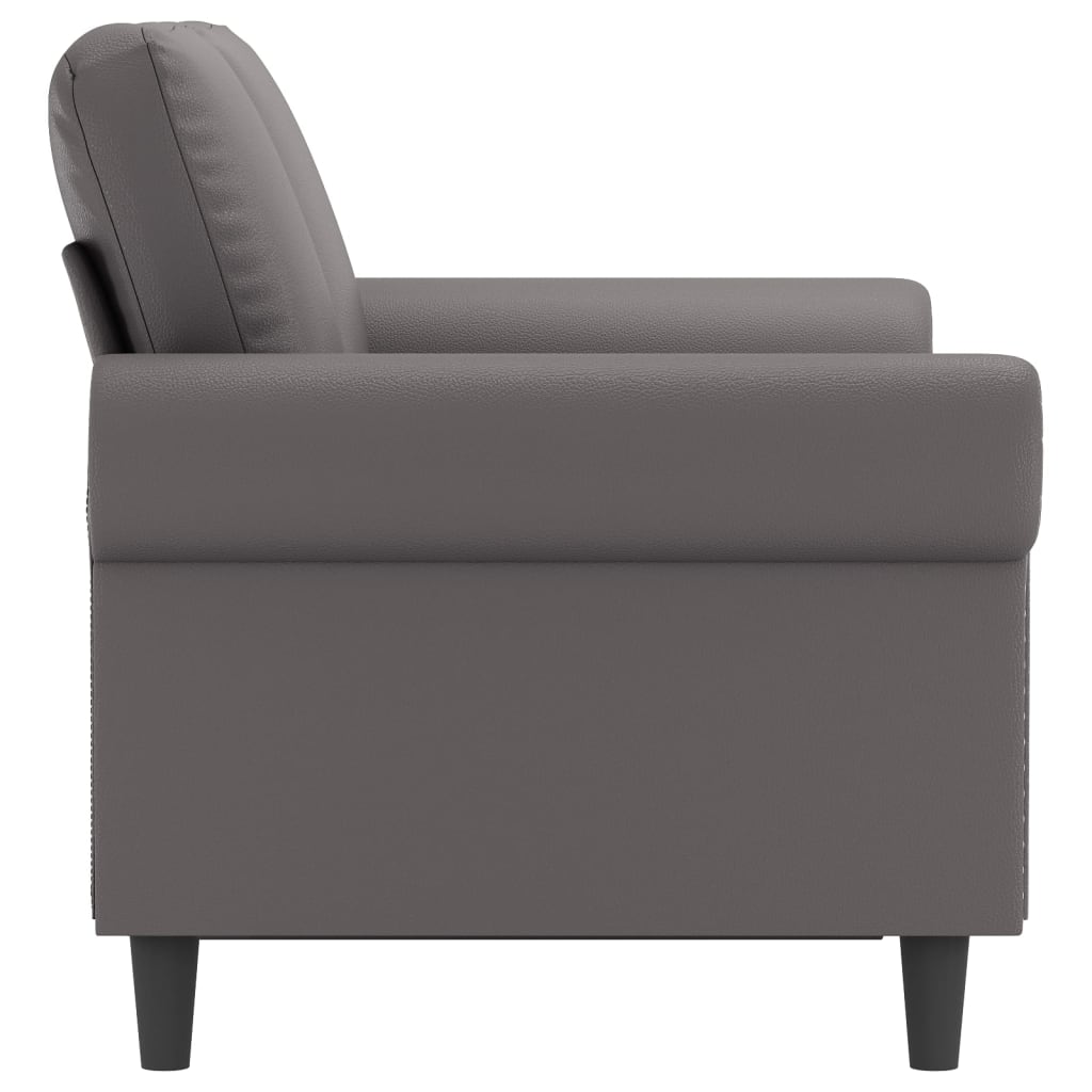Canapé à 2 places Gris 120 cm Similicuir - XIOS