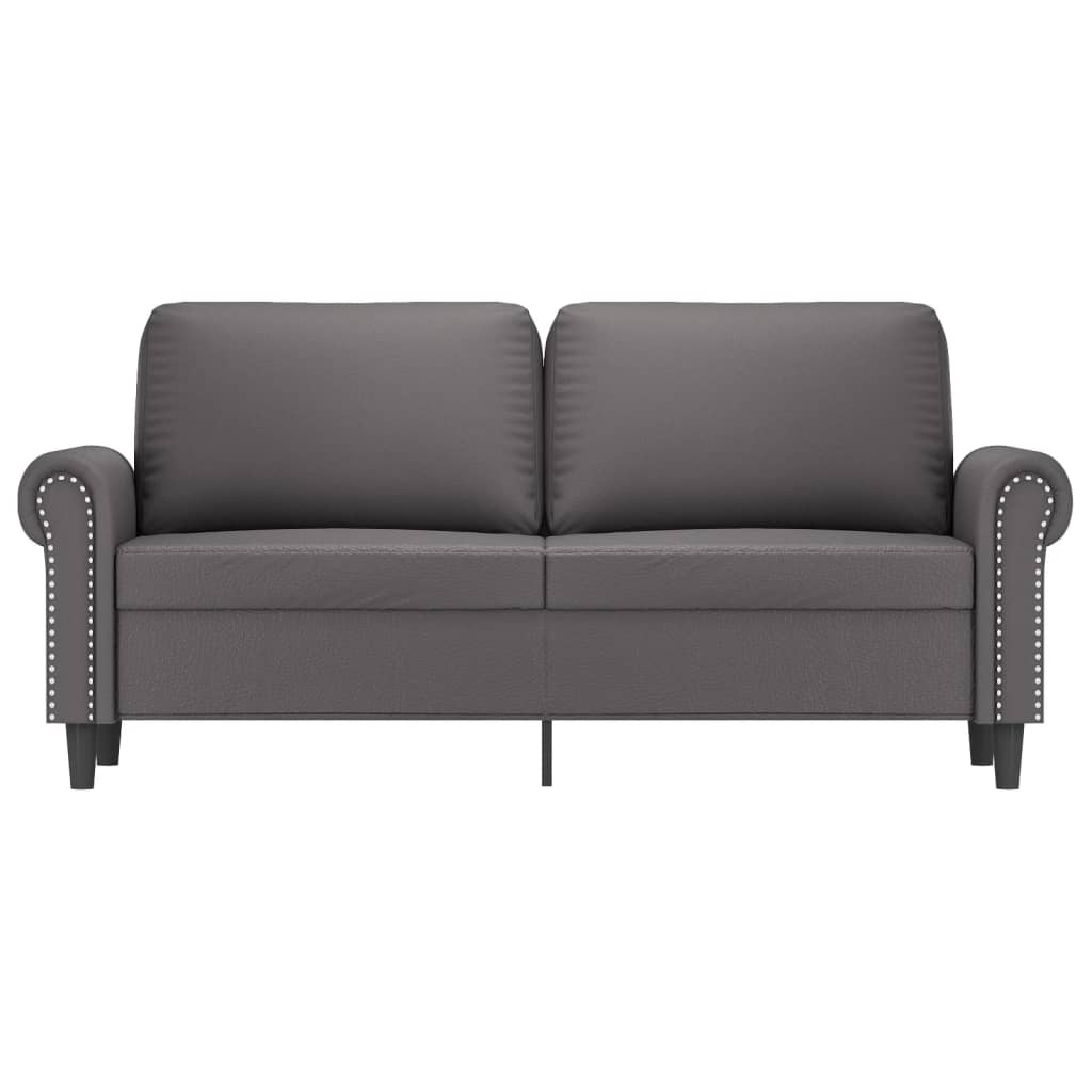 Canapé à 2 places Gris 140 cm Similicuir - XIOS
