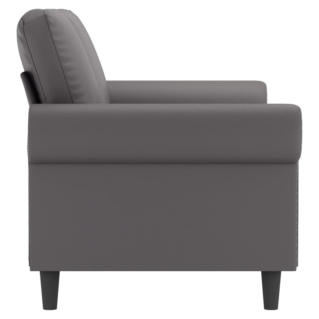 Canapé à 2 places Gris 140 cm Similicuir - XIOS