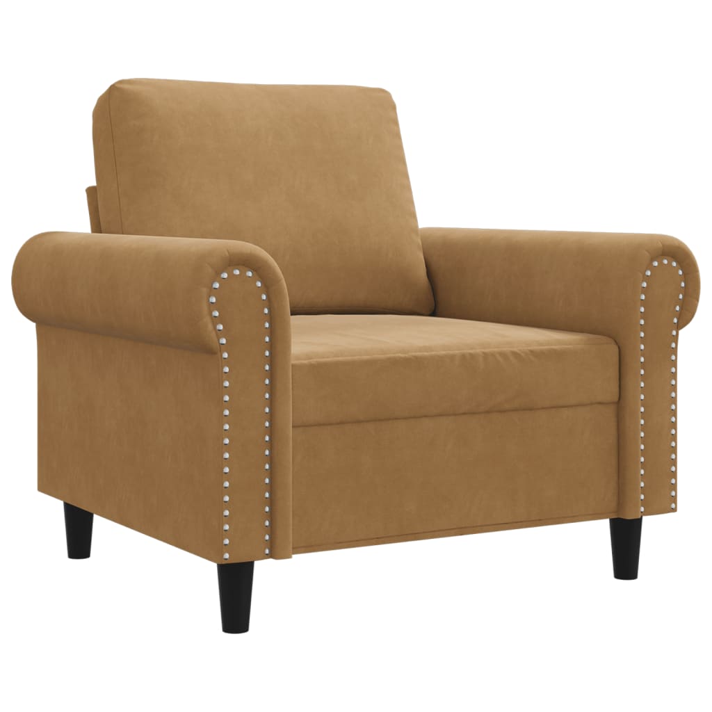 Fauteuil Marron 60 cm Velours - XIOS