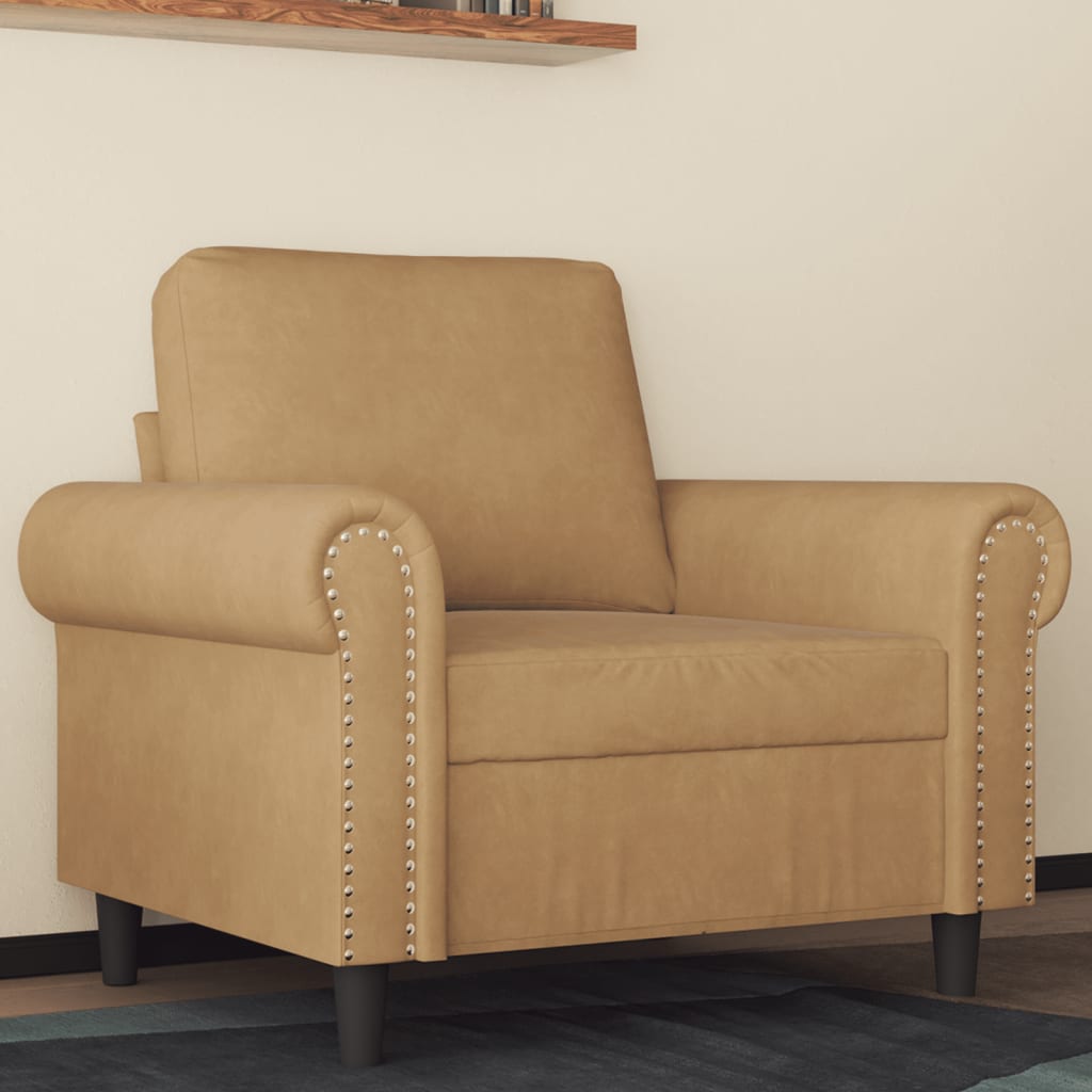 Fauteuil Marron 60 cm Velours - XIOS