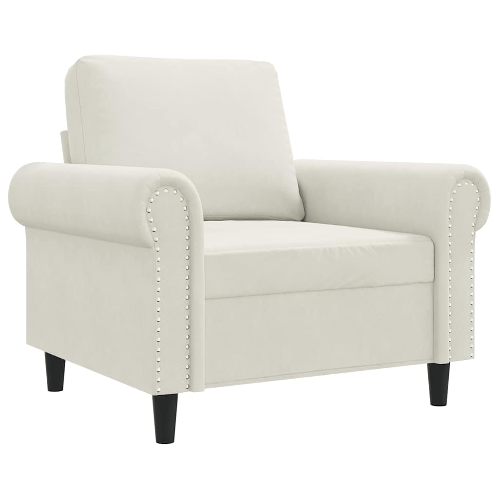 Fauteuil Crème 60 cm Velours - XIOS
