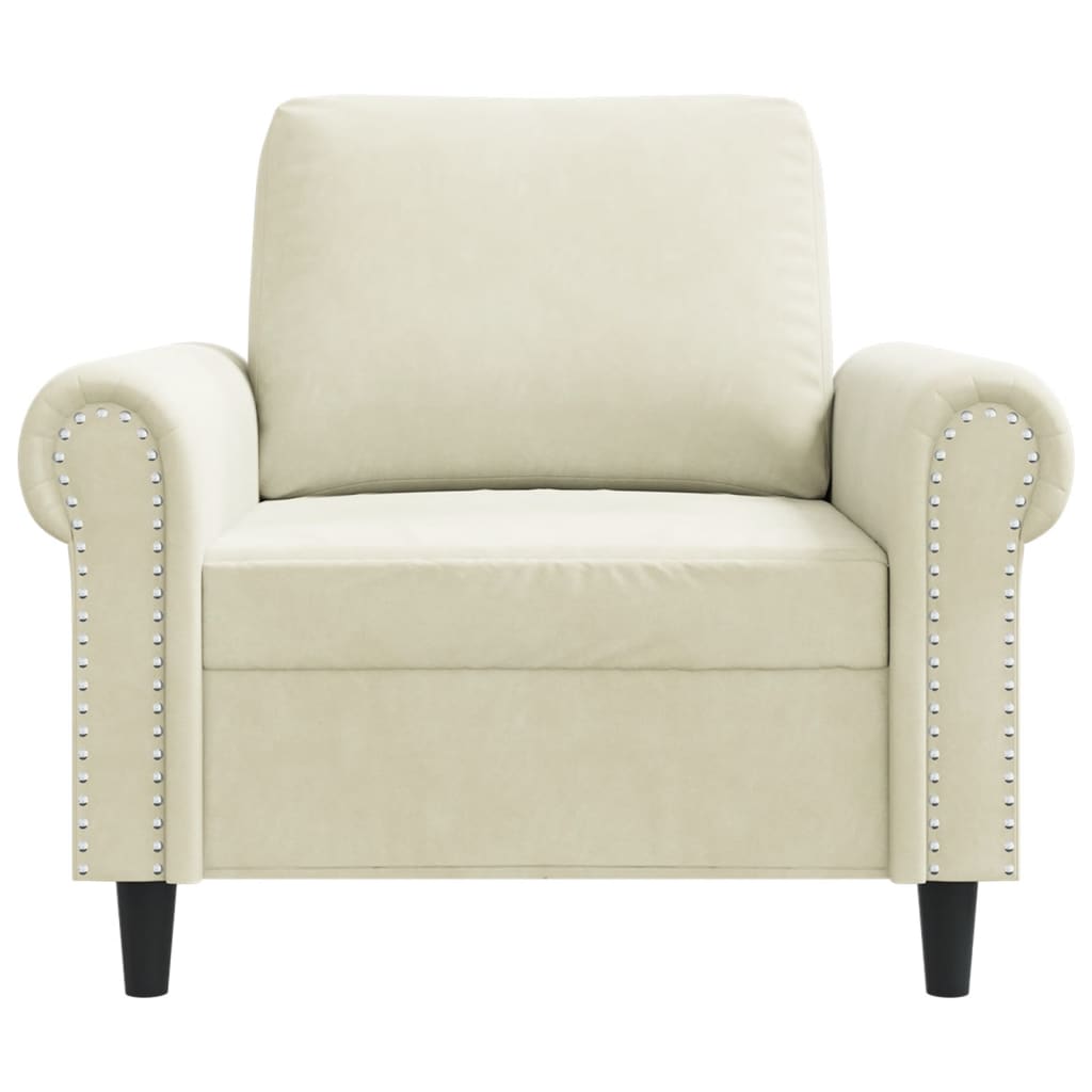 Fauteuil Crème 60 cm Velours - XIOS