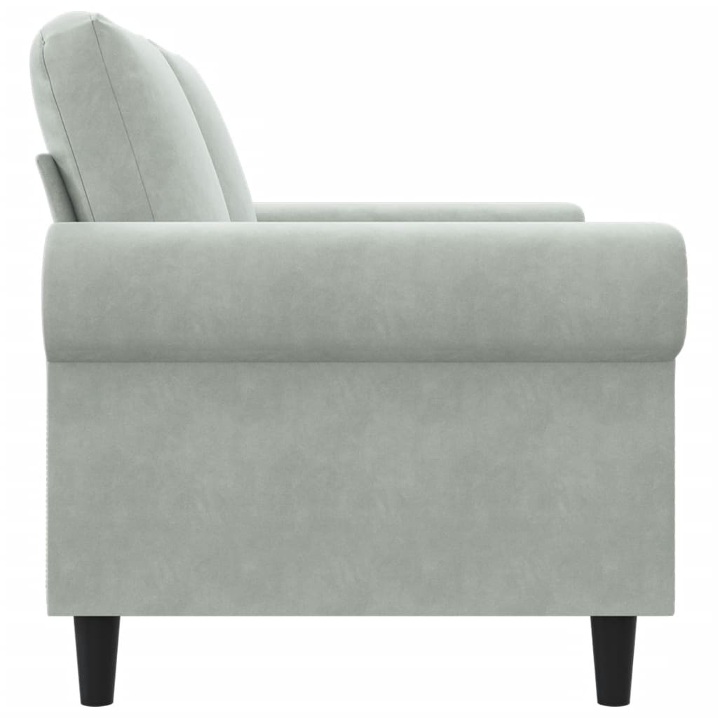 Canapé à 2 places Gris clair 120 cm Velours - XIOS