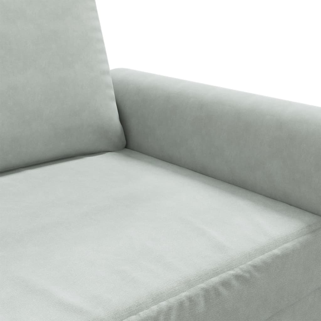 Canapé à 2 places Gris clair 120 cm Velours - XIOS