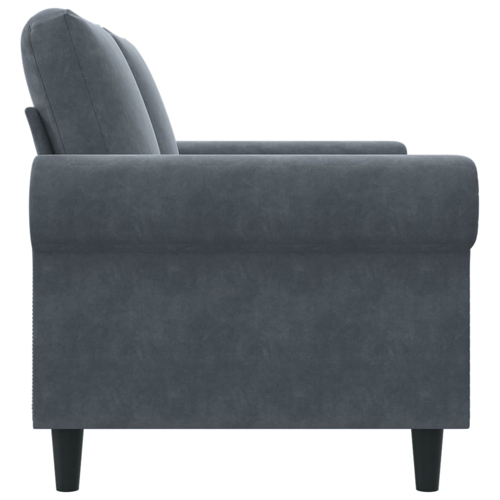 Canapé à 2 places Gris foncé 120 cm Velours - XIOS