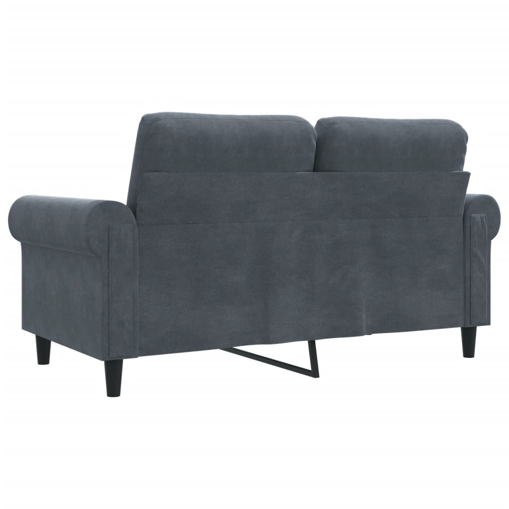 Canapé à 2 places Gris foncé 120 cm Velours - XIOS