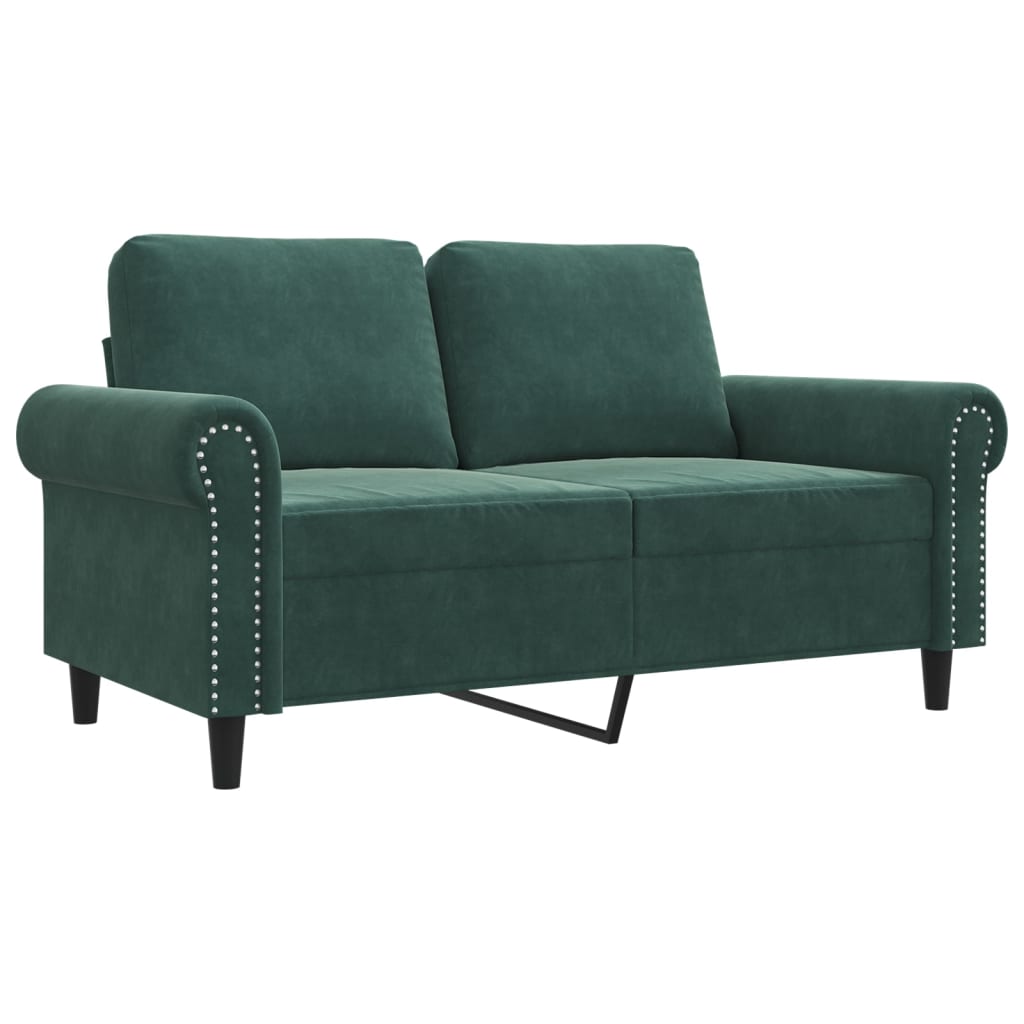 Canapé à 2 places Vert foncé 120 cm Velours - XIOS