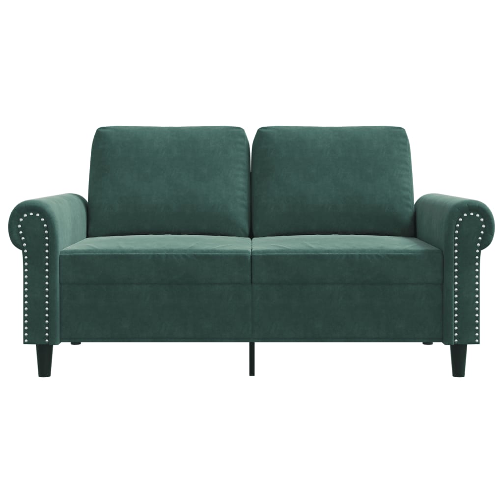 Canapé à 2 places Vert foncé 120 cm Velours - XIOS