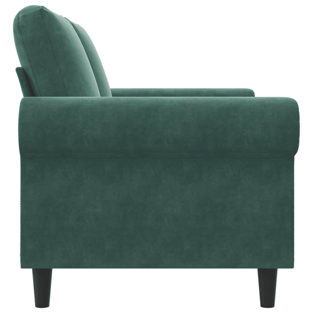 Canapé à 2 places Vert foncé 120 cm Velours - XIOS