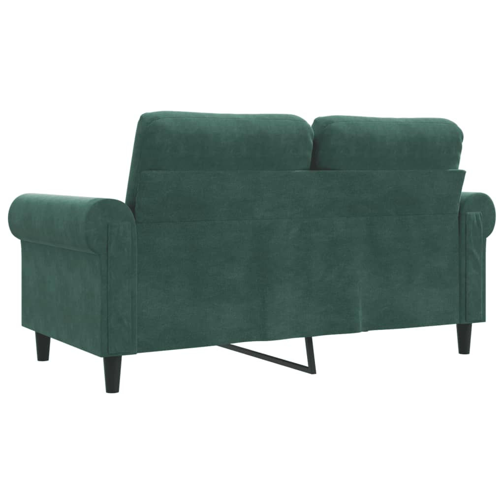 Canapé à 2 places Vert foncé 120 cm Velours - XIOS