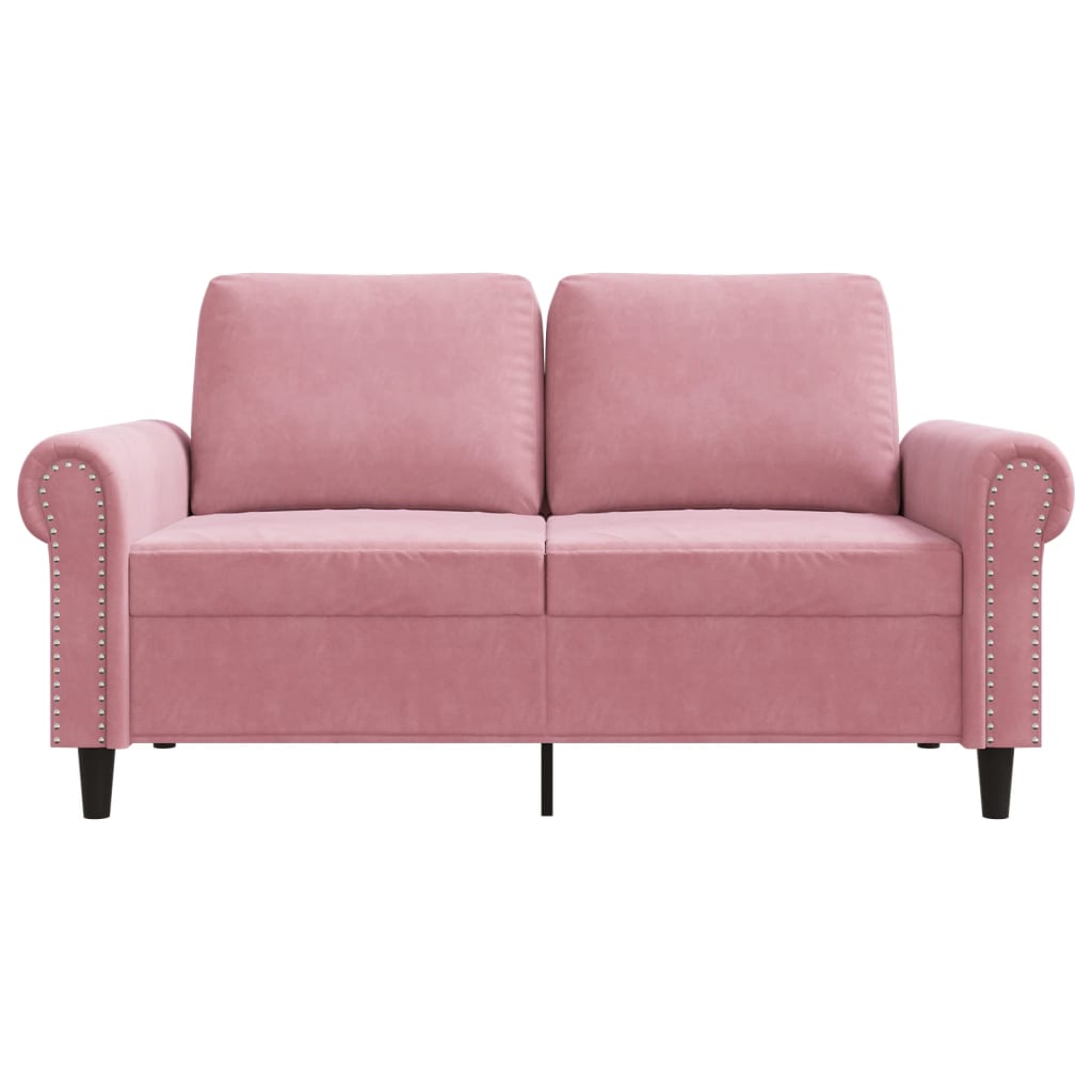 Canapé à 2 places Rose 120 cm Velours - XIOS