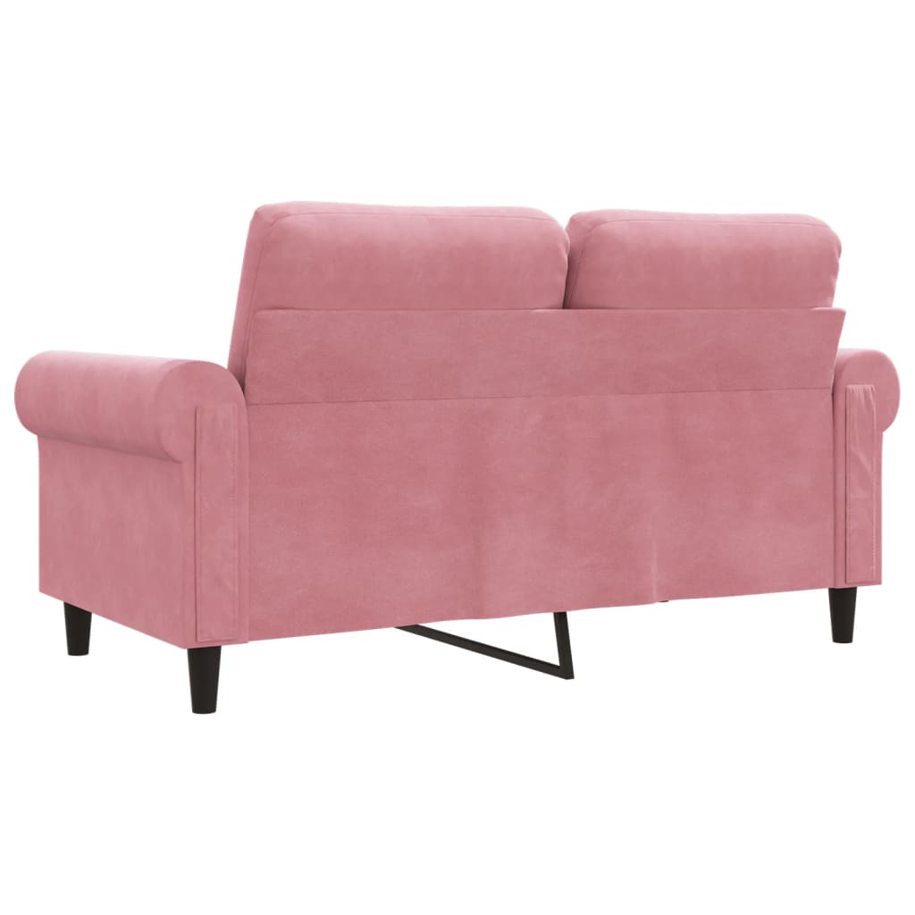 Canapé à 2 places Rose 120 cm Velours - XIOS