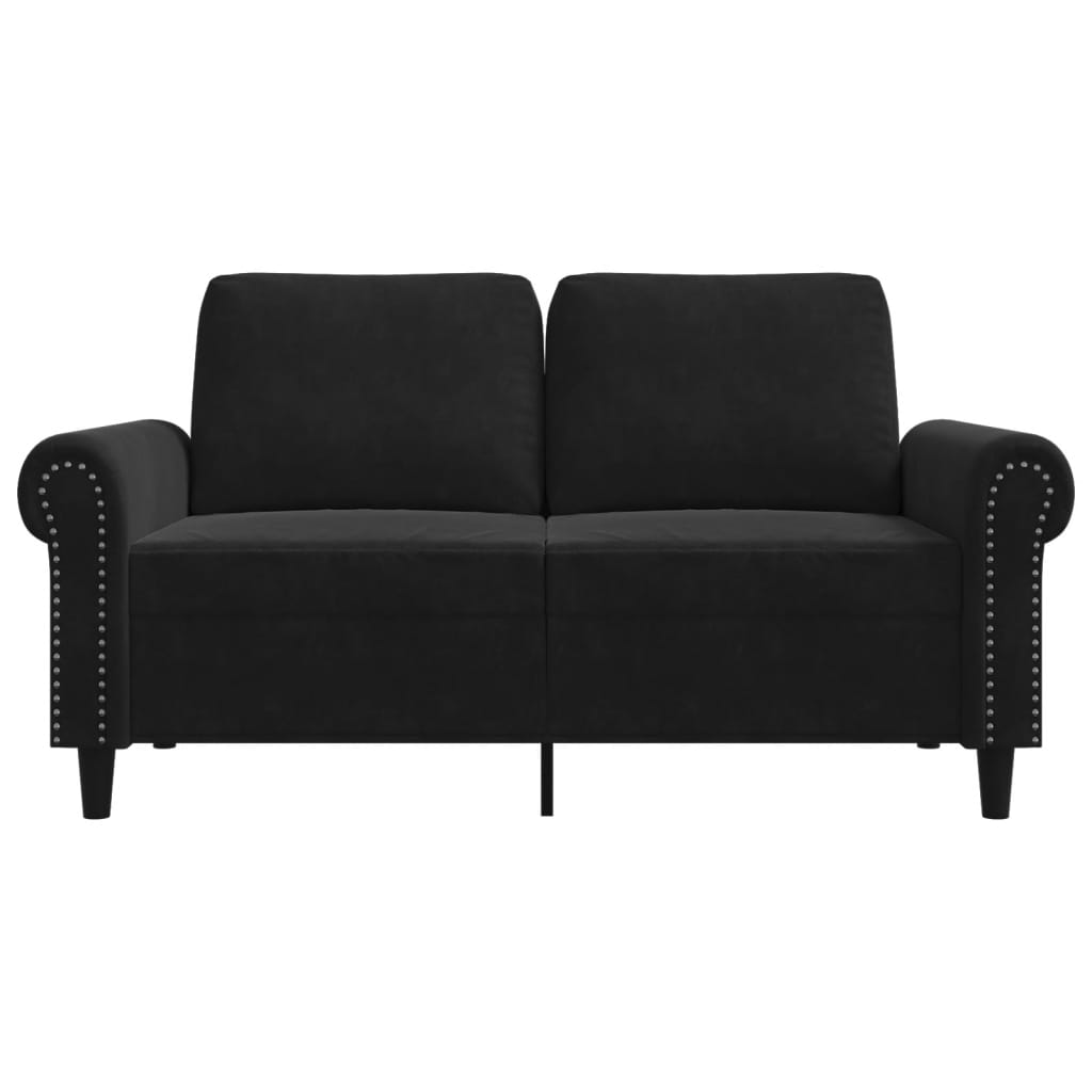 Canapé à 2 places Noir 120 cm Velours - XIOS