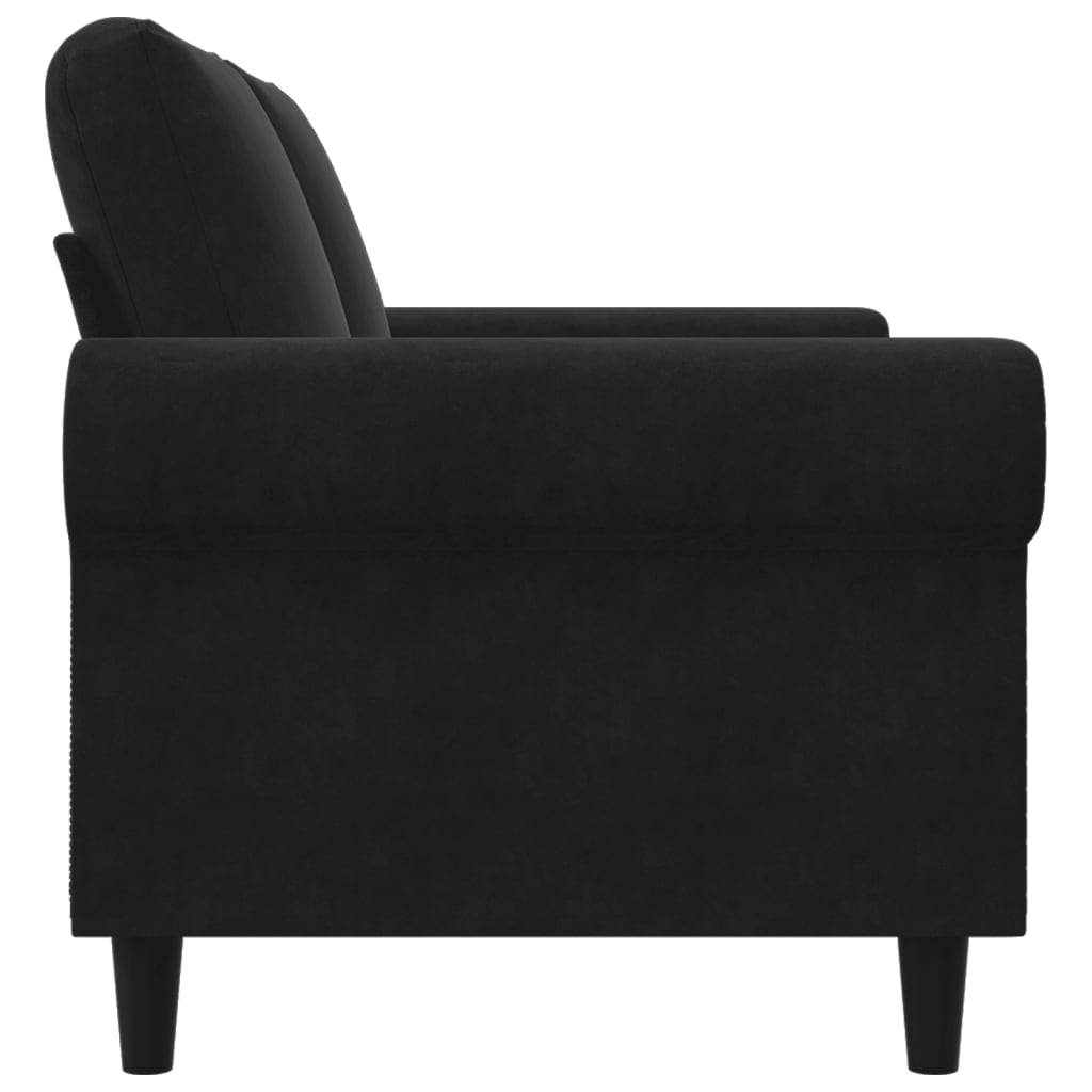 Canapé à 2 places Noir 120 cm Velours - XIOS