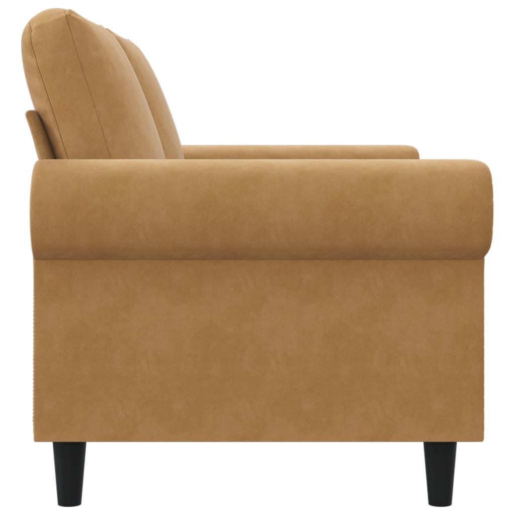 Canapé à 2 places Marron 120 cm Velours - XIOS