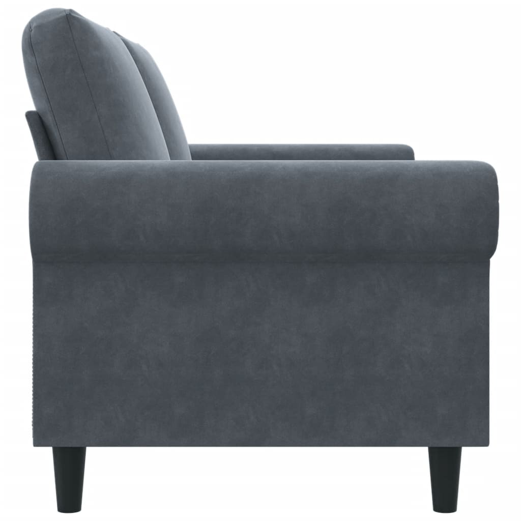 Canapé à 2 places Gris foncé 140 cm Velours - XIOS