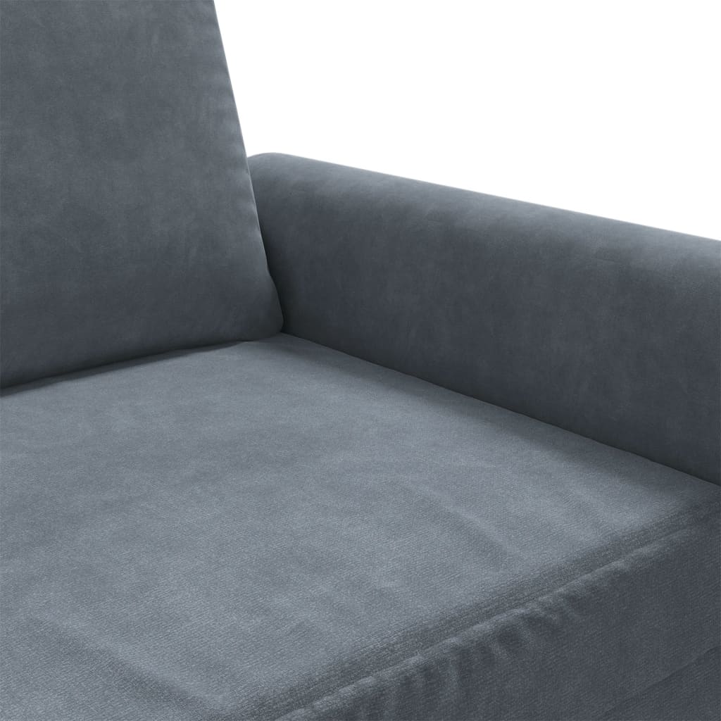 Canapé à 2 places Gris foncé 140 cm Velours - XIOS