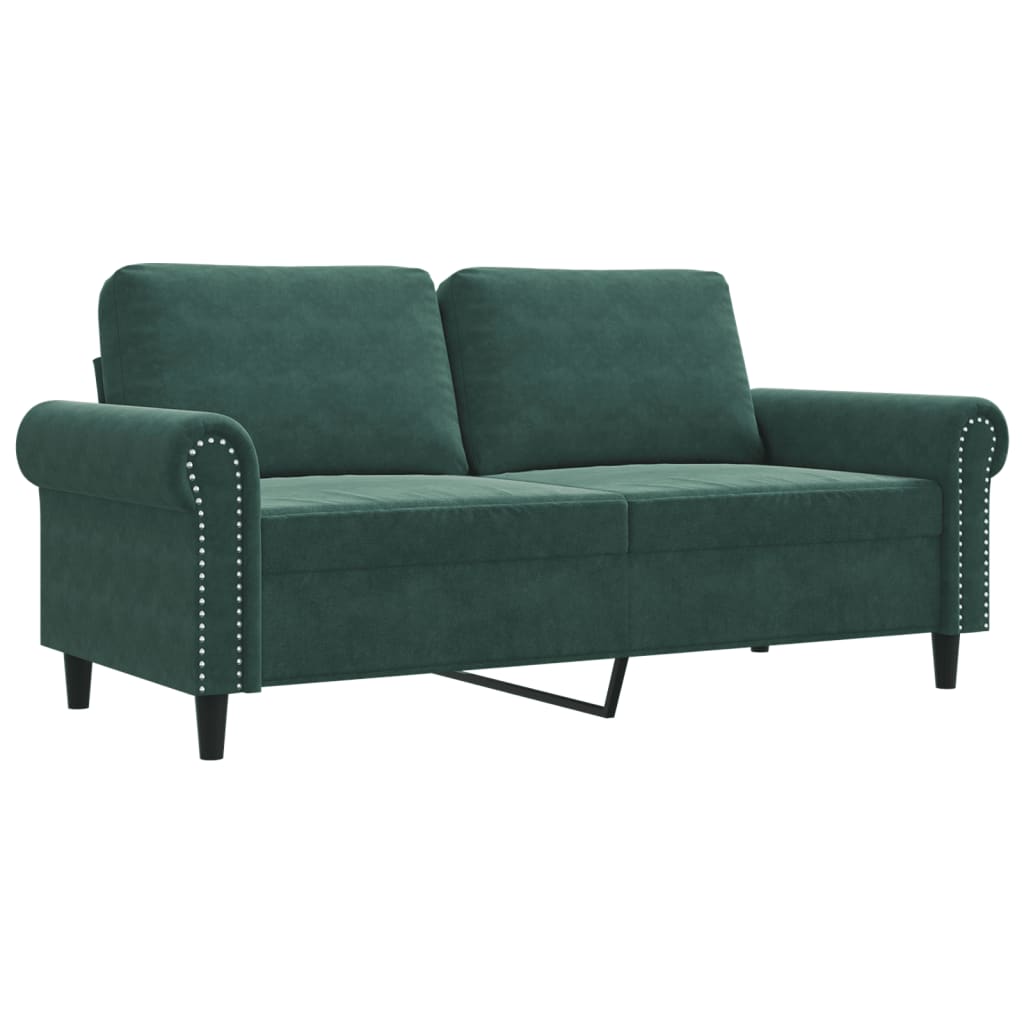 Canapé à 2 places Vert foncé 140 cm Velours - XIOS