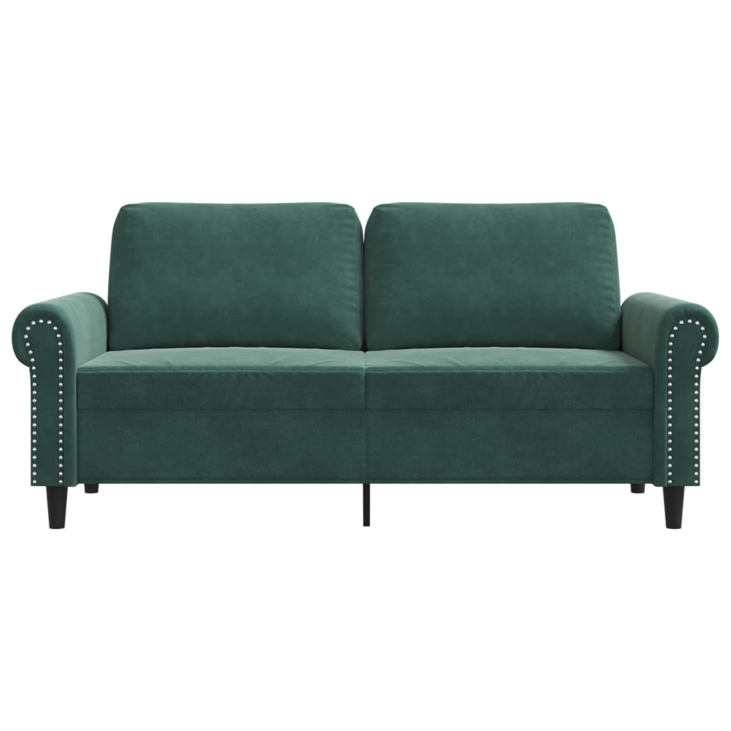 Canapé à 2 places Vert foncé 140 cm Velours - XIOS