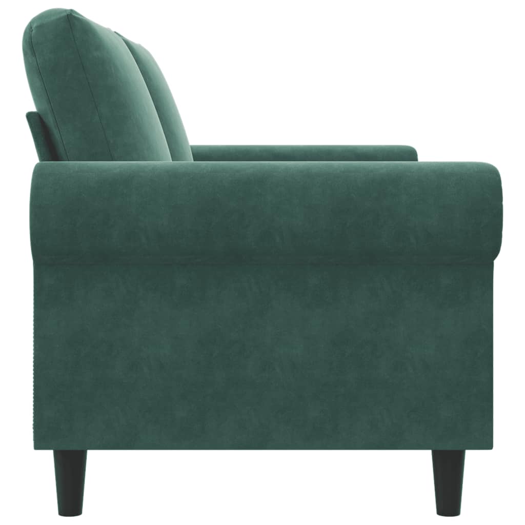 Canapé à 2 places Vert foncé 140 cm Velours - XIOS