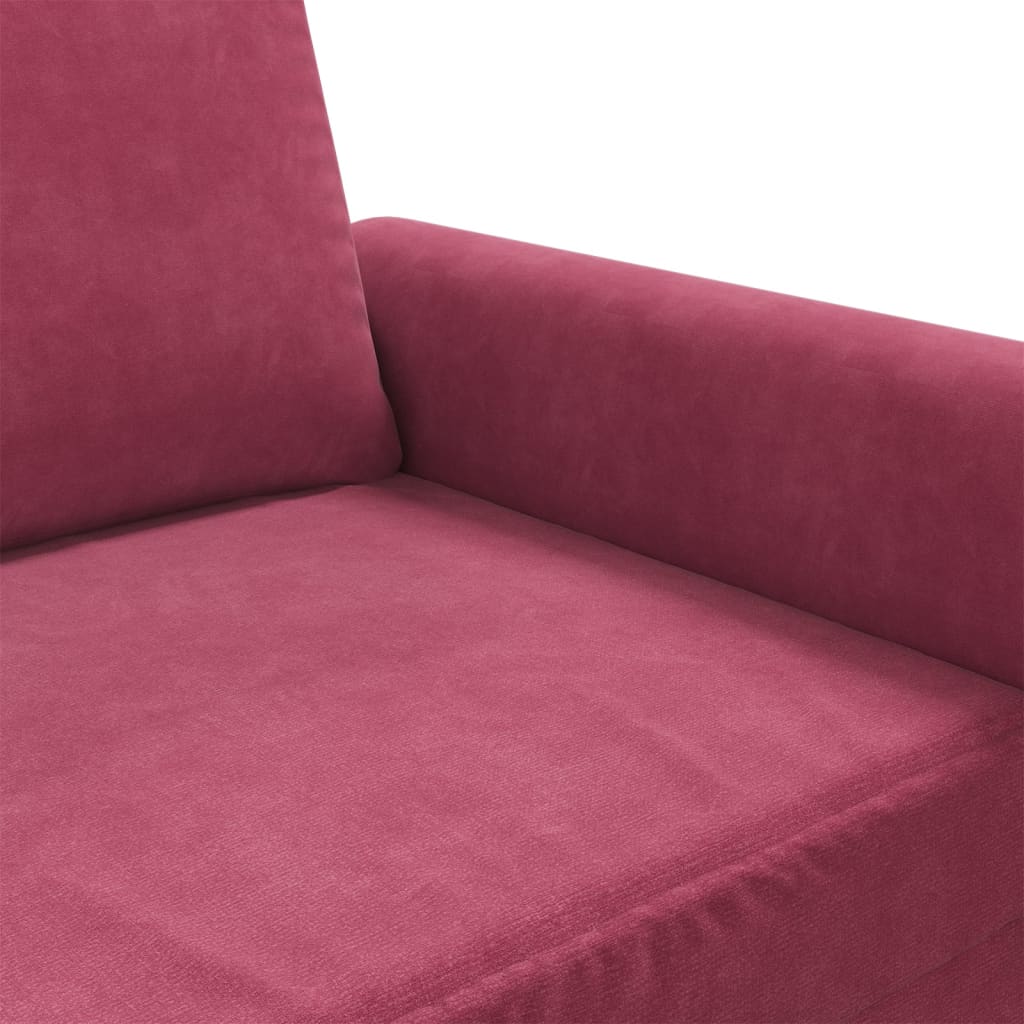 Canapé à 2 places Rouge bordeaux 140 cm Velours - XIOS