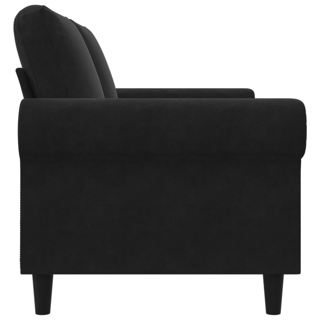 Canapé à 2 places Noir 140 cm Velours - XIOS