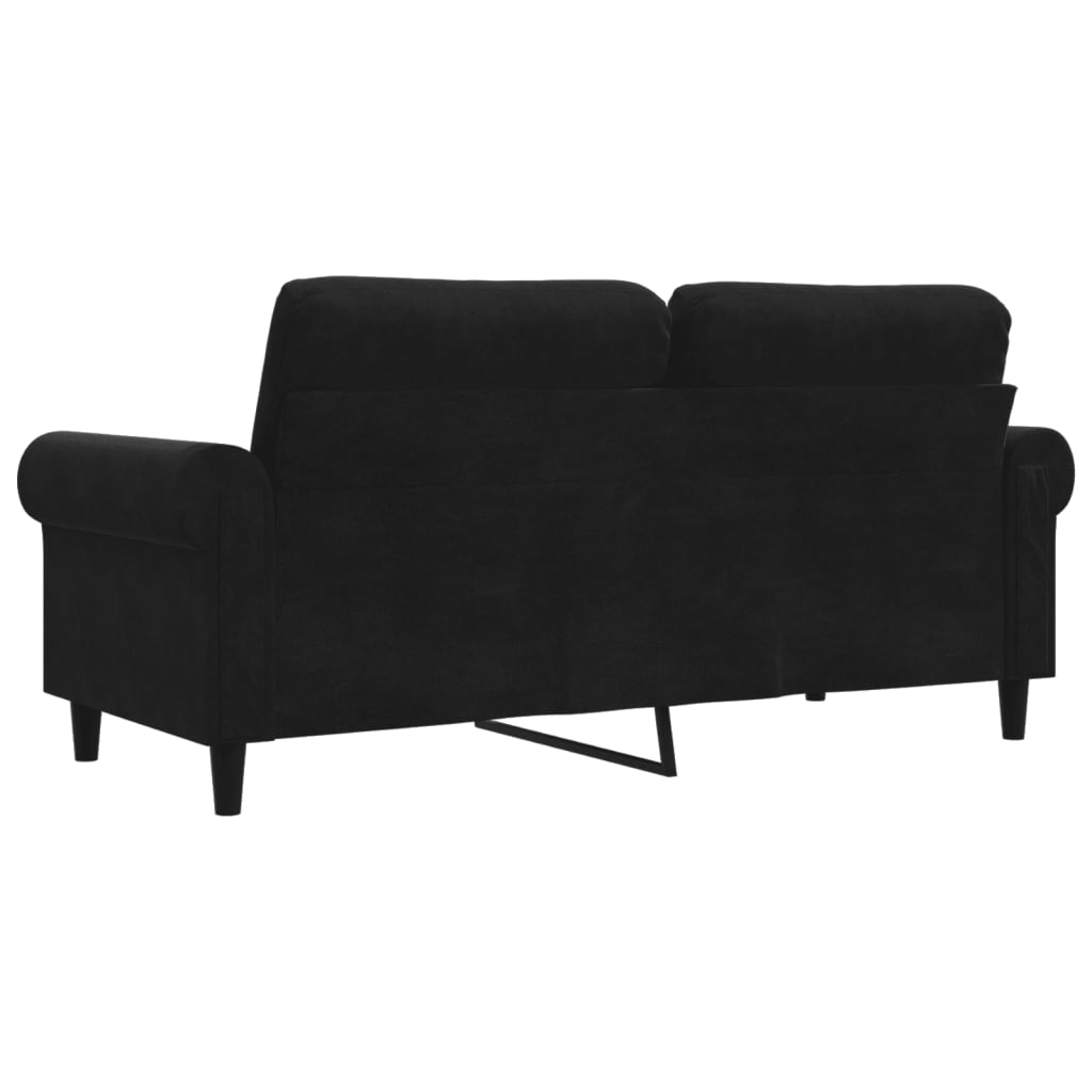 Canapé à 2 places Noir 140 cm Velours - XIOS