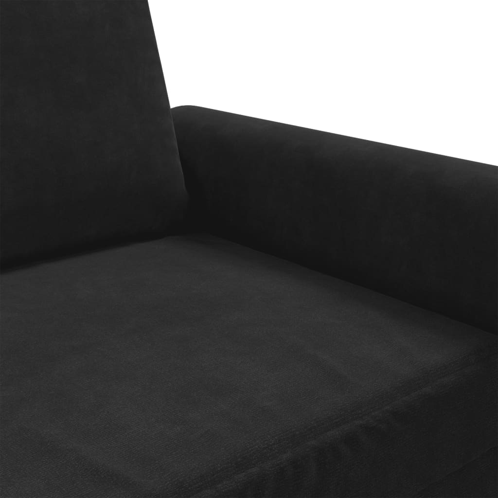 Canapé à 2 places Noir 140 cm Velours - XIOS