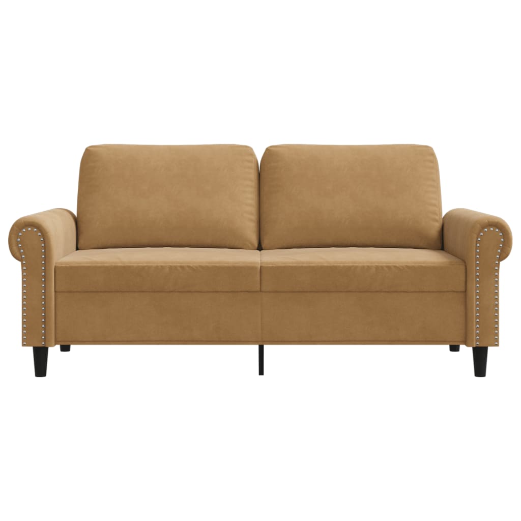 Canapé à 2 places Marron 140 cm Velours - XIOS