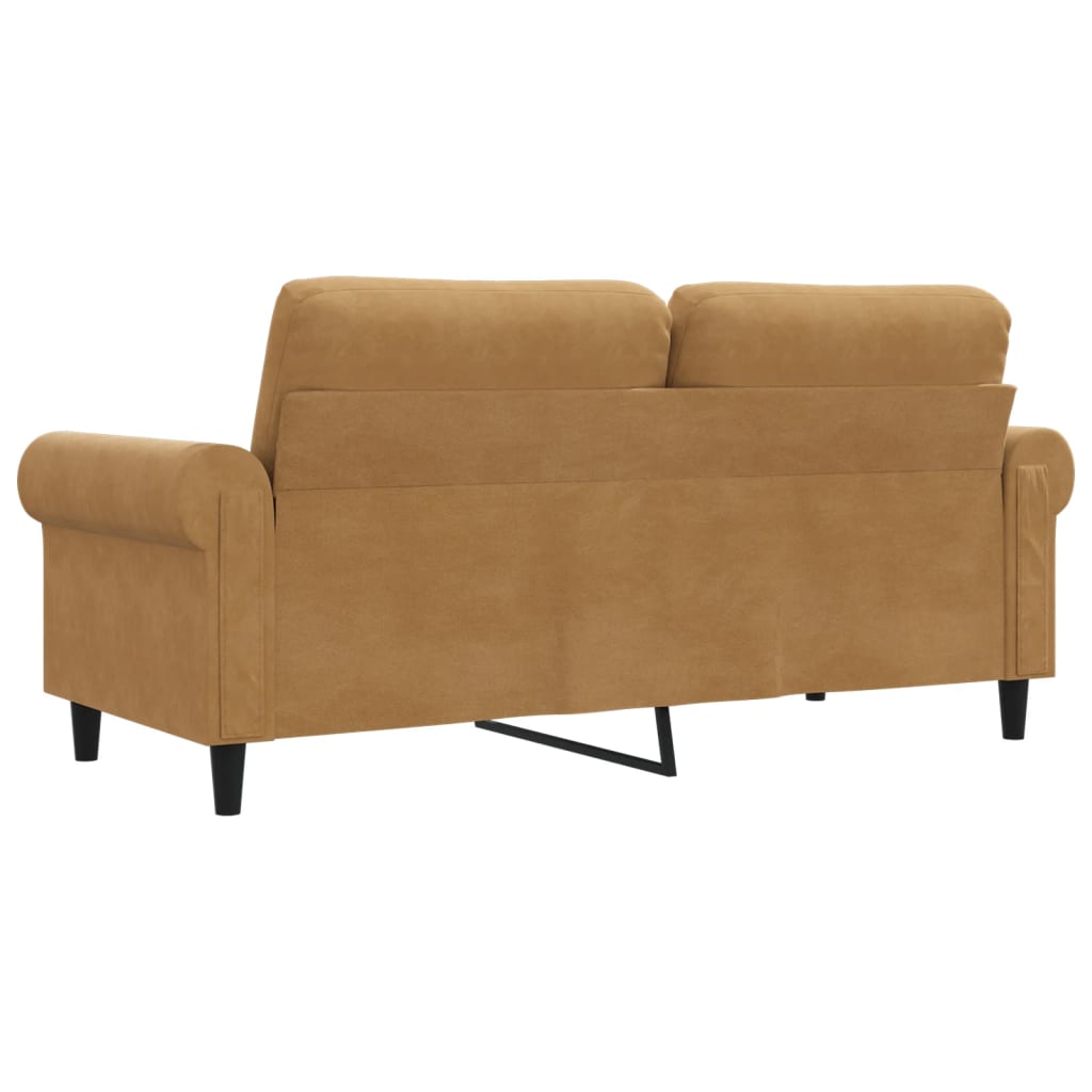 Canapé à 2 places Marron 140 cm Velours - XIOS