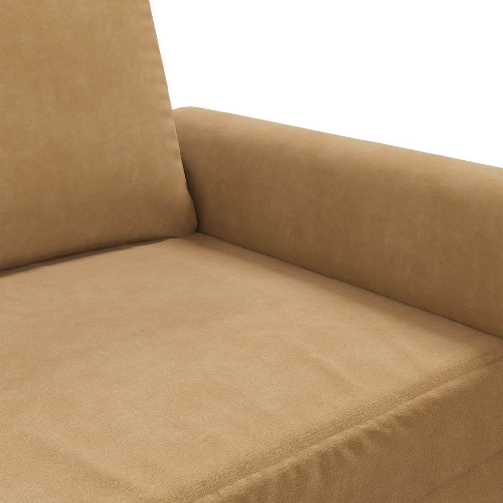 Canapé à 2 places Marron 140 cm Velours - XIOS