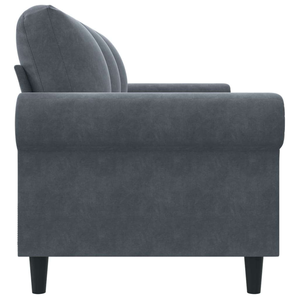 Canapé à 3 places Gris foncé 180 cm Velours - XIOS